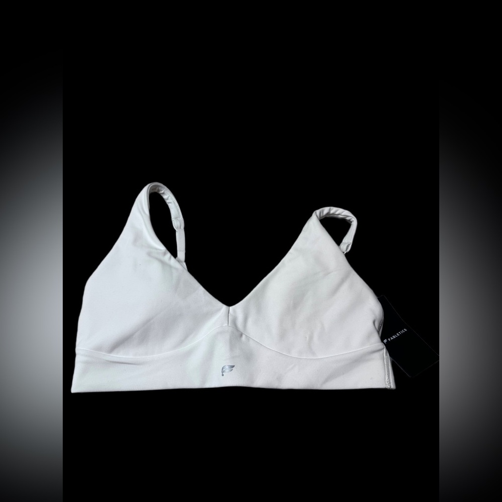 Fabletics Cream Wireless V-Neck Bralette - Picture 3 of 5